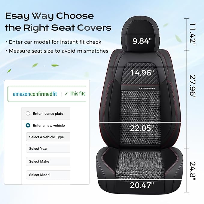 Universal Seat Covers — Front Seat — Black