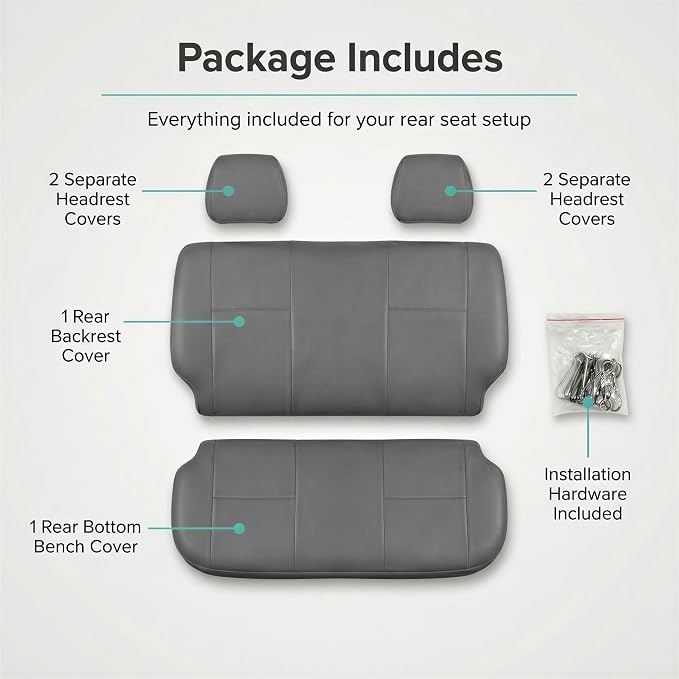 Universal Faux Leather Seat Covers — Gray