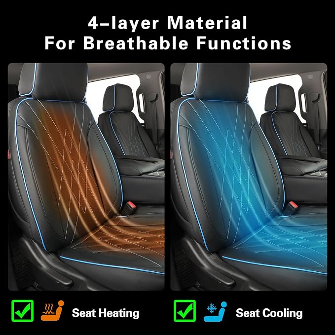 Faux Leather Seat Covers for Chevrolet Silverado — Black / Blue