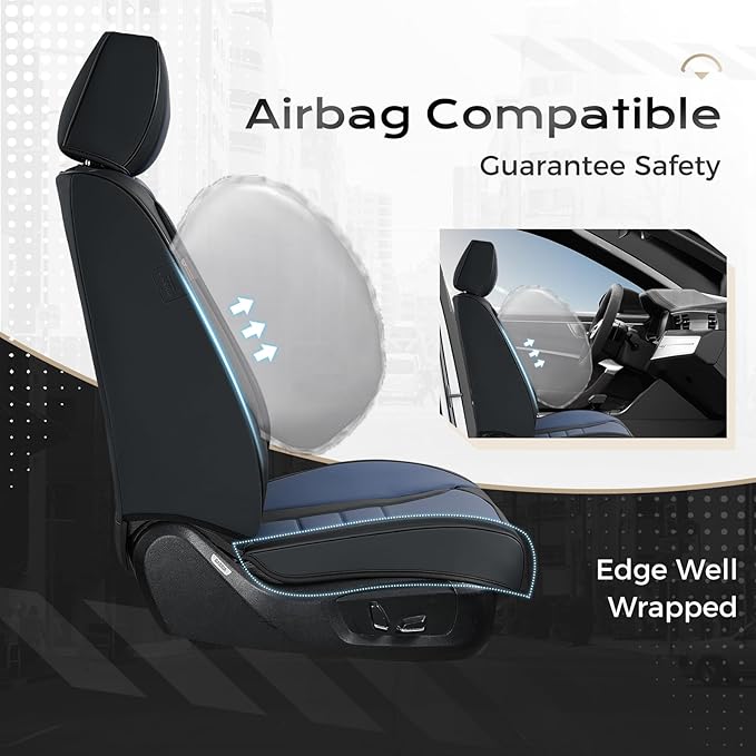 Universal Seat Covers — Full Set — Black / Blue