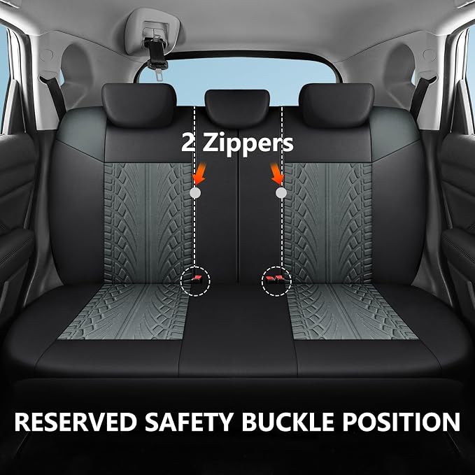 Universal Fabric Seat Covers — Full Set — Black