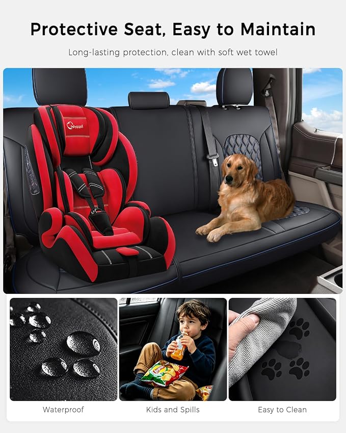 Seat Covers for Toyota Tacoma — Rear Seat — Black / Blue