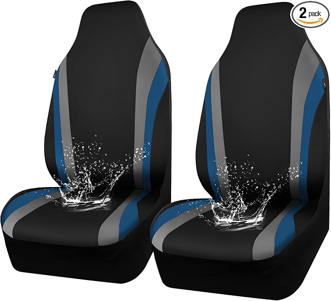 Universal Neoprene Seat Covers — Front Seat — Black / Blue