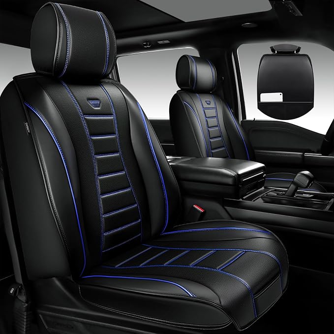 Universal Seat Covers — Full Set — Black / Blue