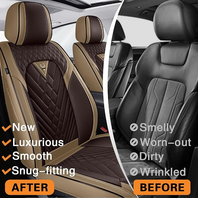 Seat Covers for Toyota RAV4 — Front Seat — Brown / Beige