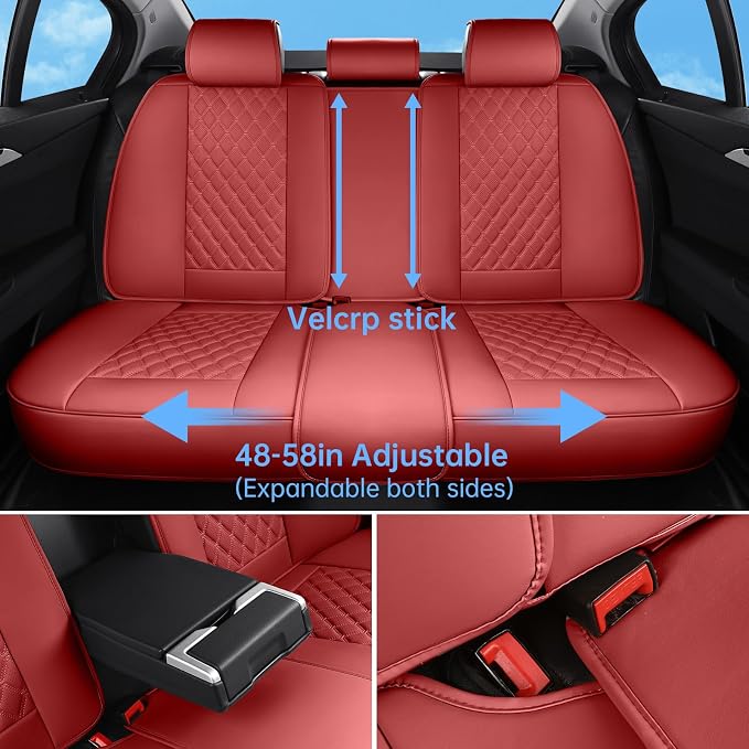 Universal Seat Covers — Full Set — Red