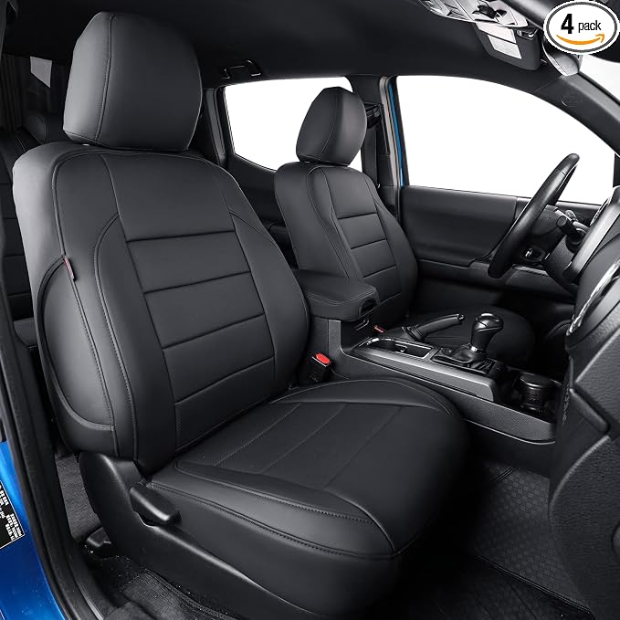 Faux Leather Seat Covers for Toyota Tacoma — Full Set — Black