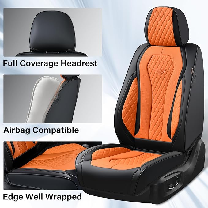 Universal Seat Covers — Full Set — Orange