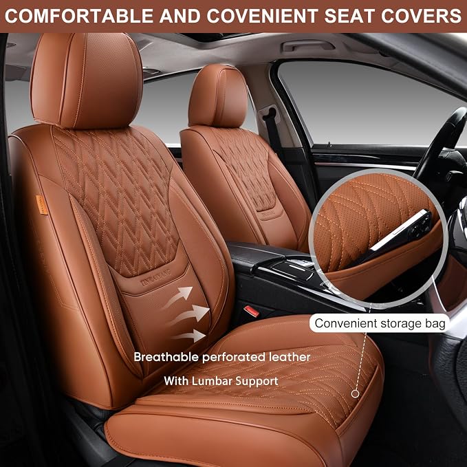 Universal Seat Covers — Full Set — Brown