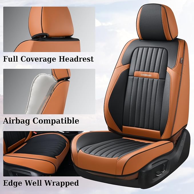 Universal Seat Covers — Front Seat — Brown / Black