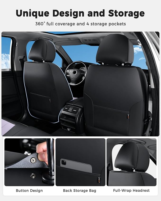 Universal Seat Covers — Black / Purple
