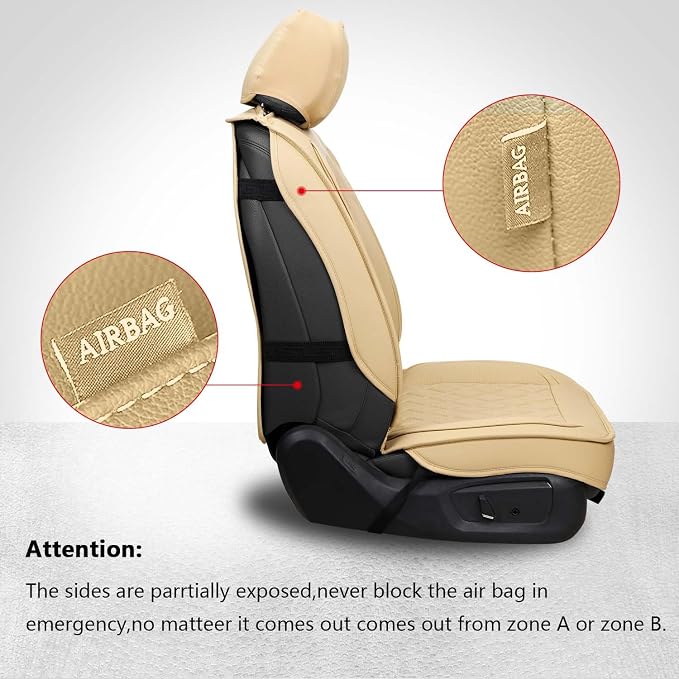 Car Seat Covers — Front Seat — Beige
