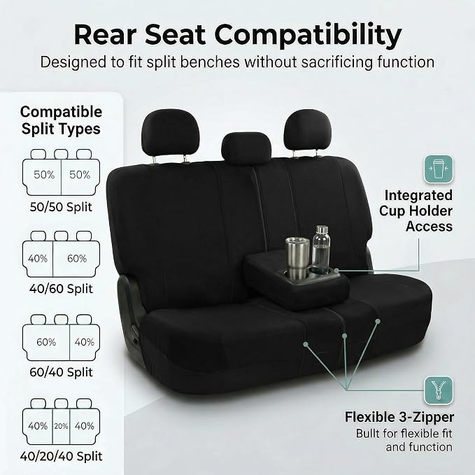 Universal Fabric Seat Covers — Black
