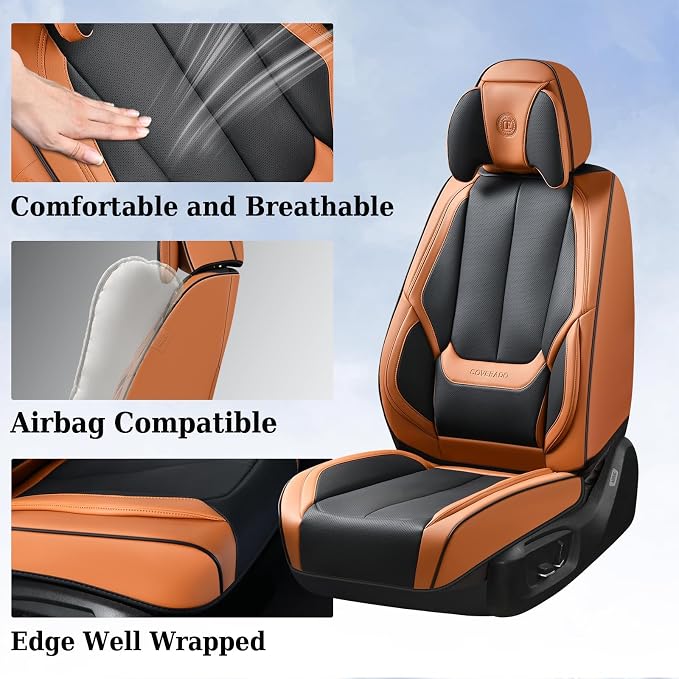 Universal Seat Covers — Full Set — Black / Brown