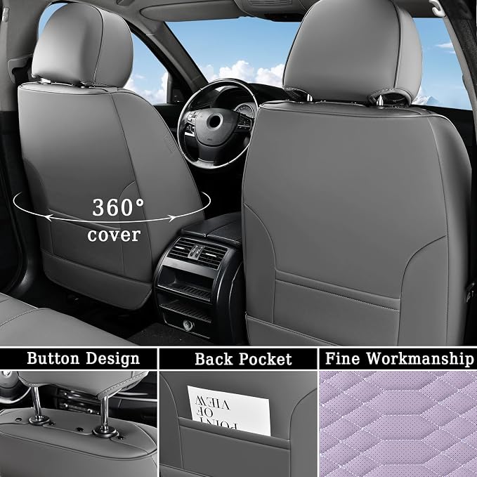Universal Seat Covers — Front Seat — Gray / Purple