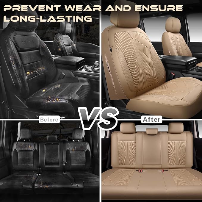 Universal Neoprene Seat Covers — Full Set — Beige