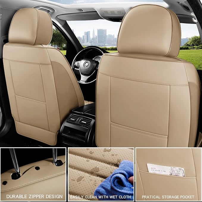 Universal Seat Covers — Front Seat — Beige