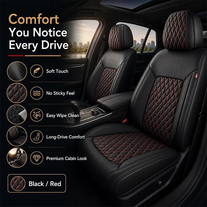 Universal Seat Covers — Red / Black