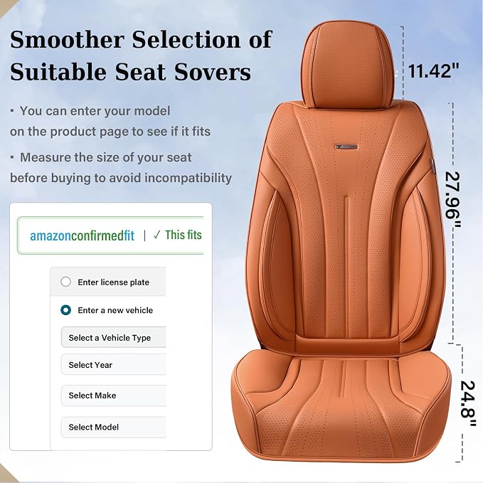 Universal Seat Covers — Front Seat — Brown