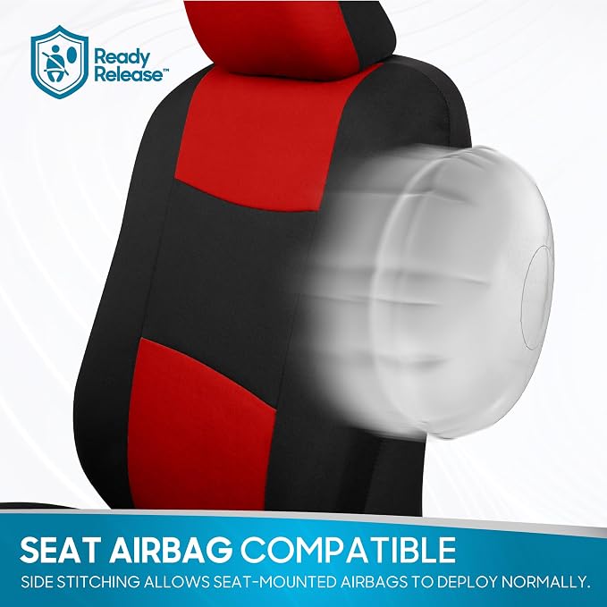 Car Seat Covers — Full Set — Red / Black