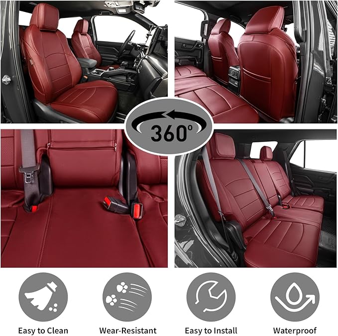 Faux Leather Seat Covers for Toyota 4Runner — Full Set — Burgundy