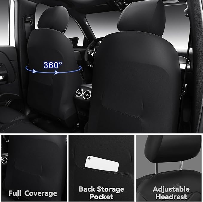 Universal Seat Covers — Front Seat — Black