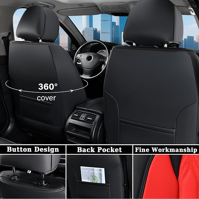 Universal Seat Covers — Full Set — Red