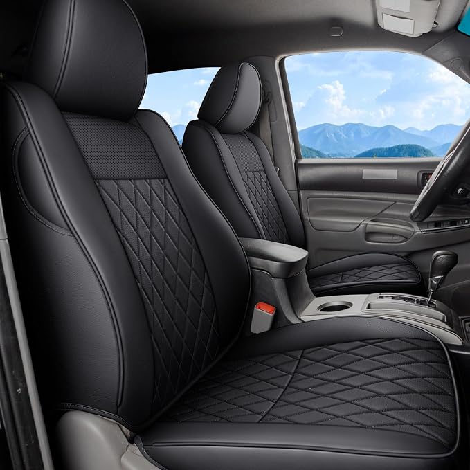 Faux Leather Seat Covers for Toyota Tacoma — Full Set — Black