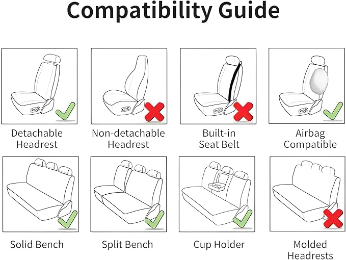 Universal Seat Covers — Front Seat — Gray