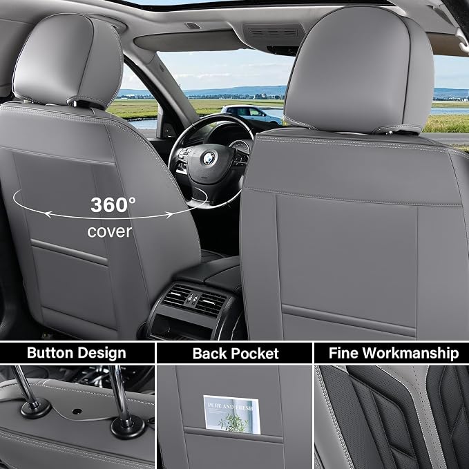 Universal Seat Covers — Front Seat — Gray / Black