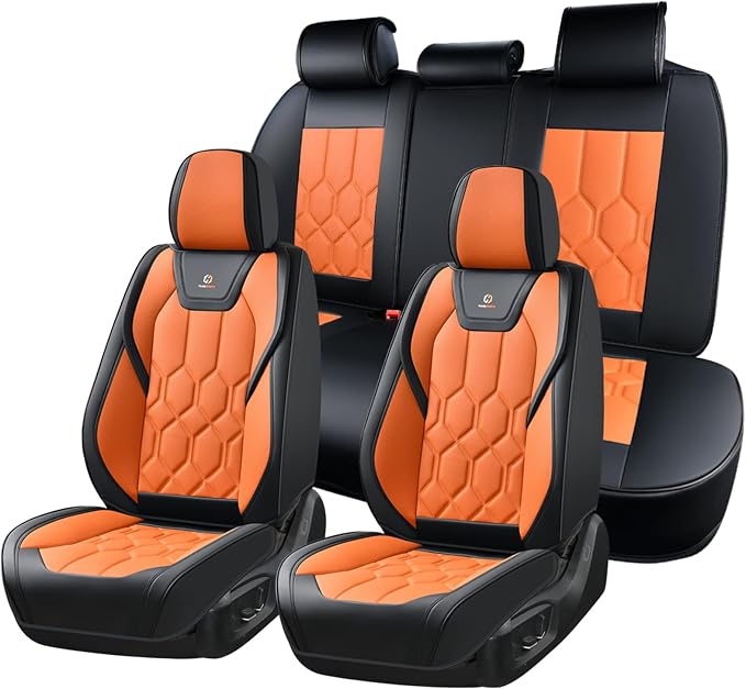 Universal Seat Covers — Black / Orange