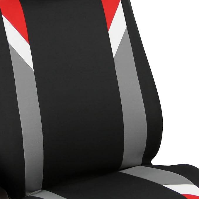 Universal Fabric Seat Covers — Front Seat — Red