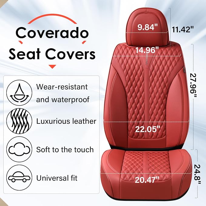 Universal Seat Covers — Front Seat — Red