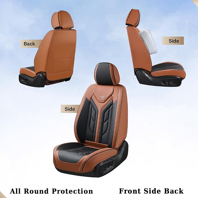 Universal Seat Covers — Full Set — Black / Brown