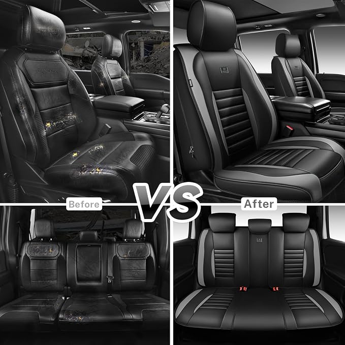 Universal Seat Covers — Full Set — Black / Gray