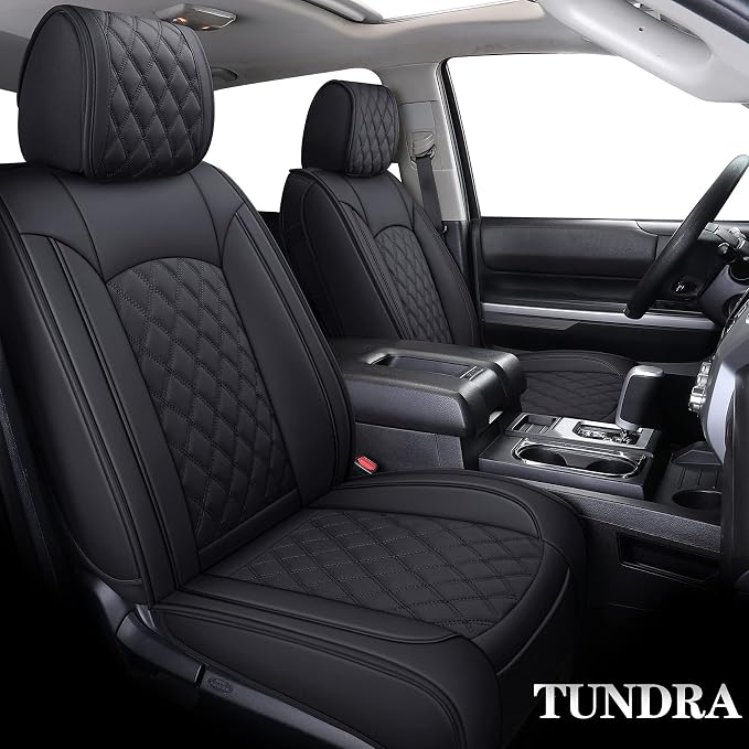Faux Leather Seat Covers for Toyota Tundra — Full Set — Black