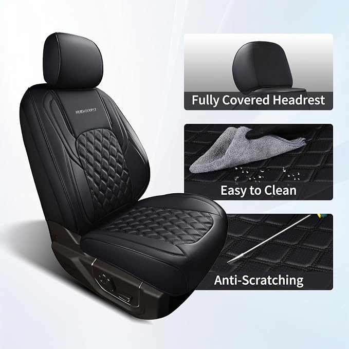 Seat Covers for Multiple Vehicles — Full Set — Black