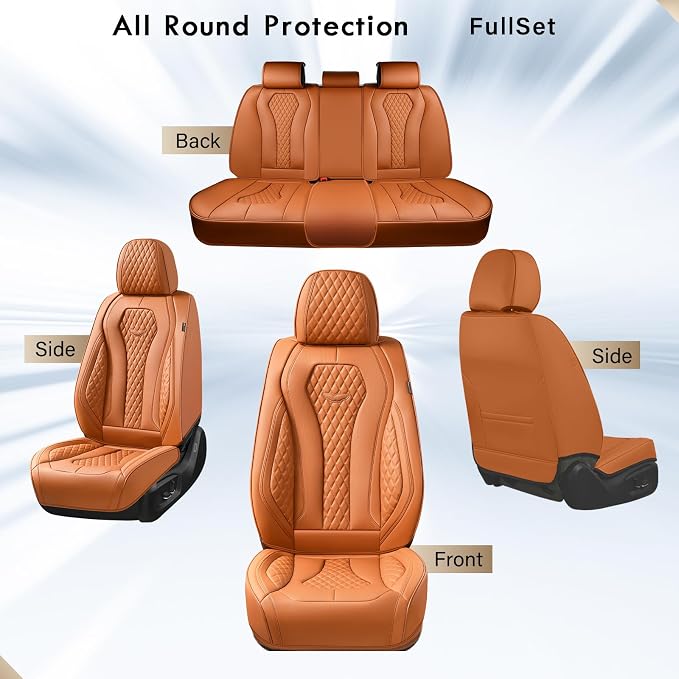 Universal Seat Covers — Full Set — Brown