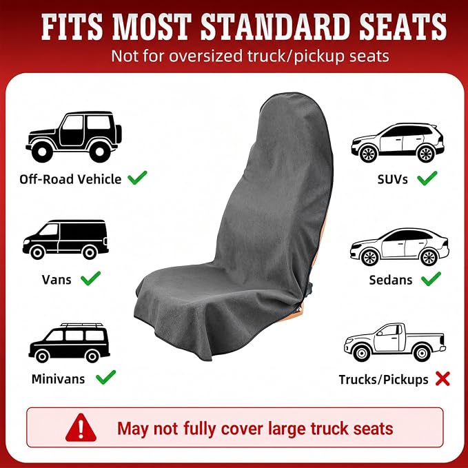 Universal Seat Covers — Front Seat — Gray