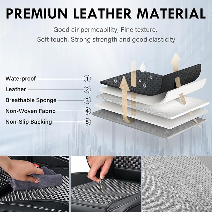 Universal Seat Covers — Full Set — Black / Gray
