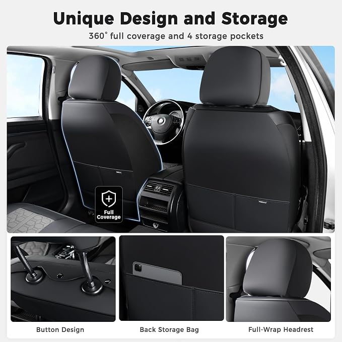 Universal Seat Covers — Front Seat — Black / Gray