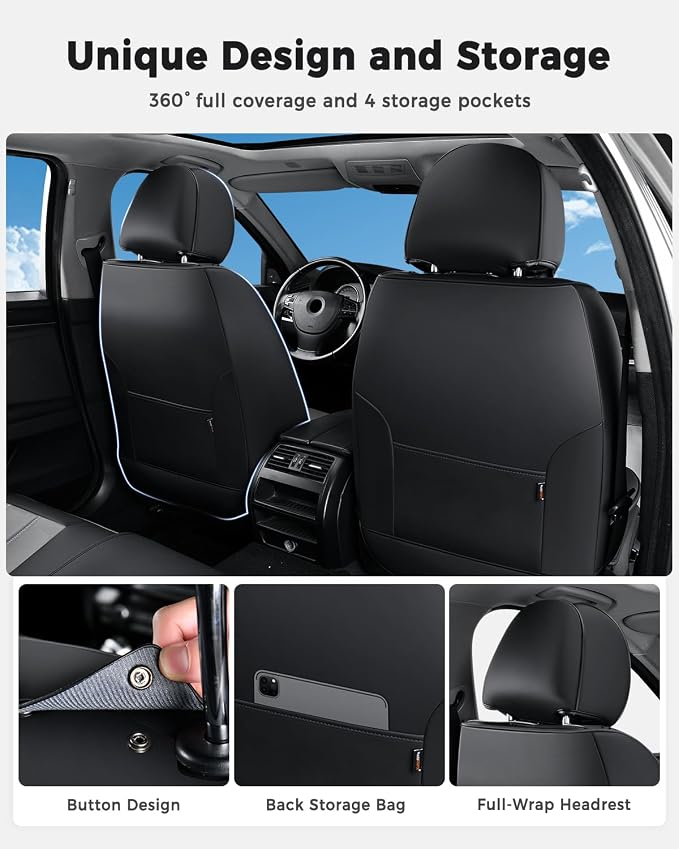 Universal Seat Covers — Front Seat — Black / Gray
