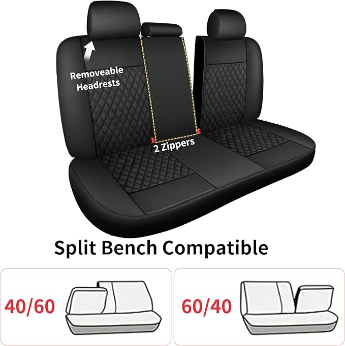 Universal Faux Leather Seat Covers — Full Set