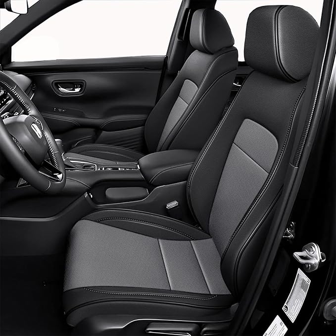 Faux Leather Seat Covers for Honda HR-V — Full Set — Black / Gray