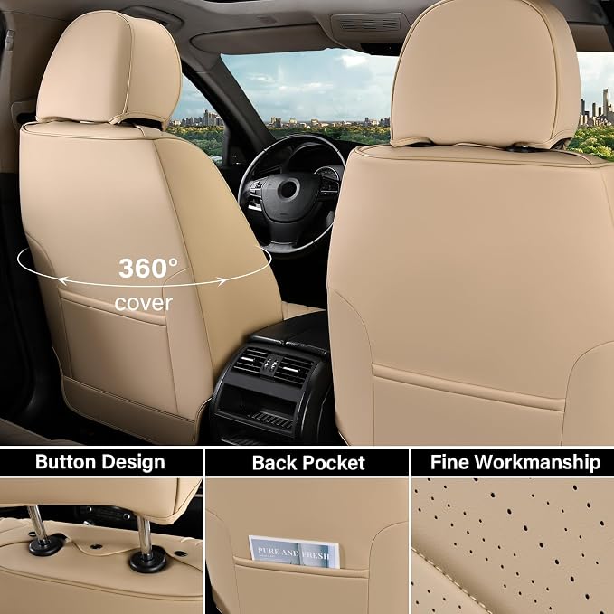 Universal Seat Covers — Front Seat — Beige