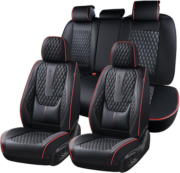 Universal Seat Covers โ Full Set โ Black / Red