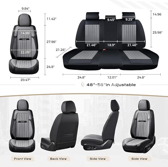 Universal Seat Covers — Front Seat — Black / Gray