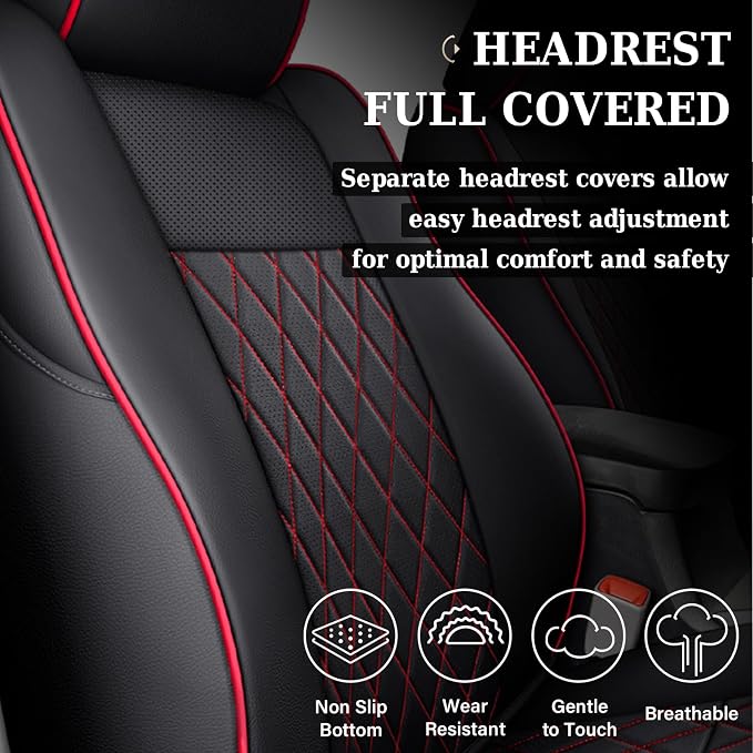 Seat Covers for Toyota Tacoma — Front Seat — Red
