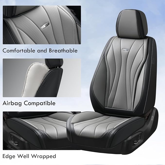 Universal Seat Covers — Full Set — Black / Gray