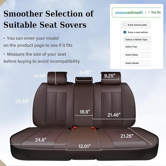 Pet Car Seat Protector — Rear Seat — Brown